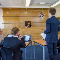 Law students practice arguing cases in our simulated courtroom