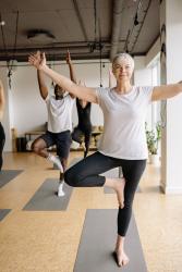 Yoga group session